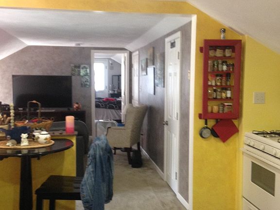View of kitchen to living room