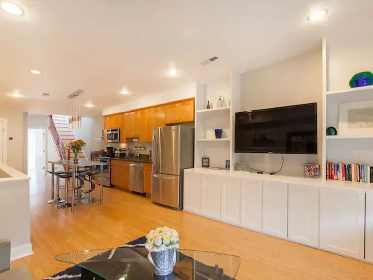 Living room with generous built-ins