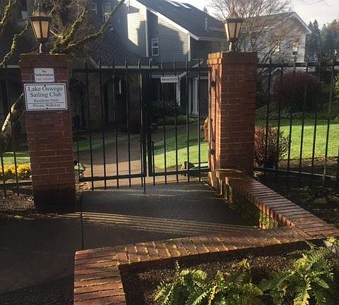entry into the private Lake Oswego Sailing Club cabanas.
