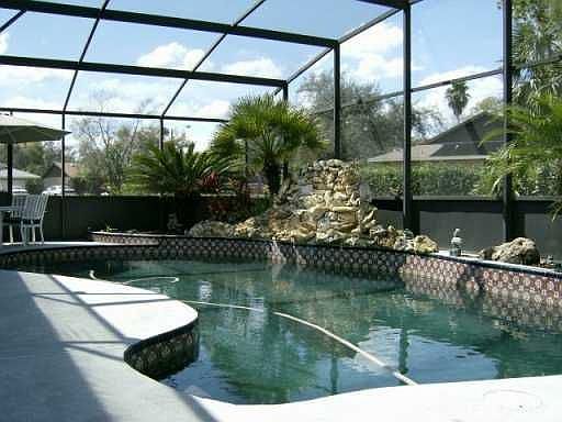 huge screened in pool