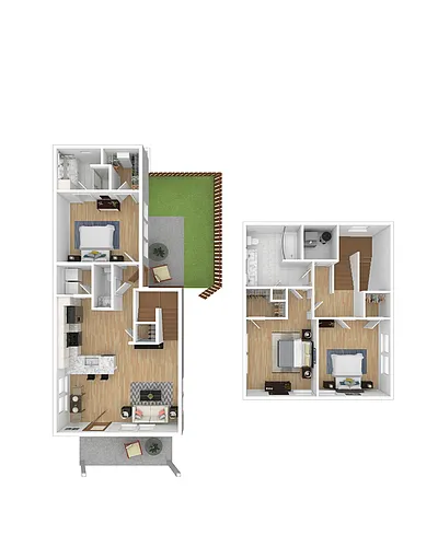 Floor plan 3br Rowhouse