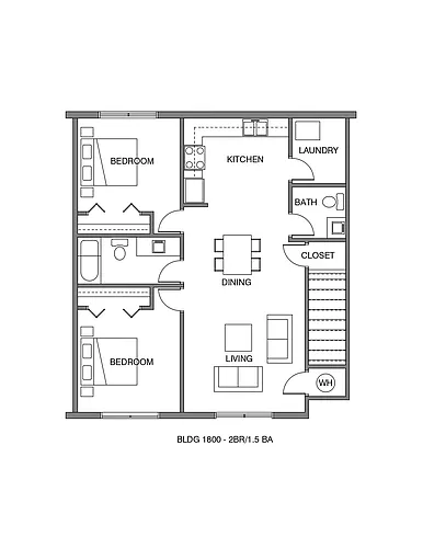 Floor plan 2-Bedrooms (large)
