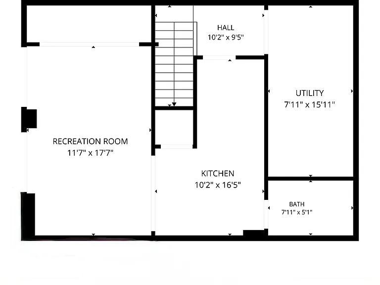 Basement with Full Bathroom and access to Lower Deck