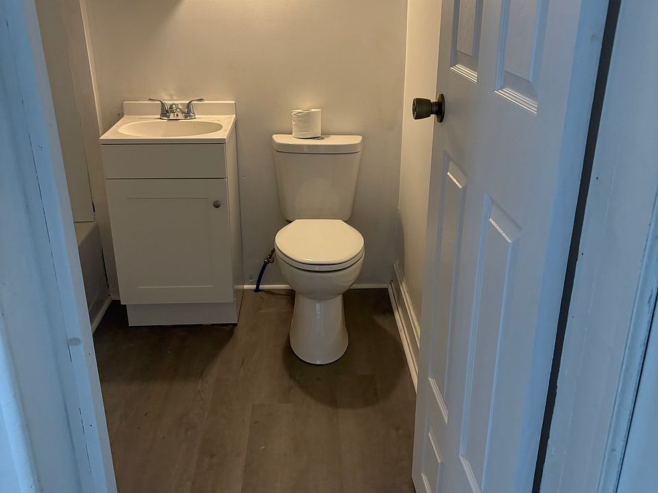 Everything in the bathroom is new. (Bath tub, sink, toilet and light fixture. New vinyl flooring and paint)