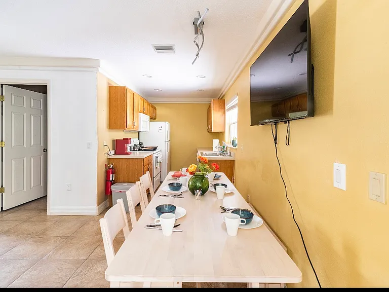 Dining area and kitchen
