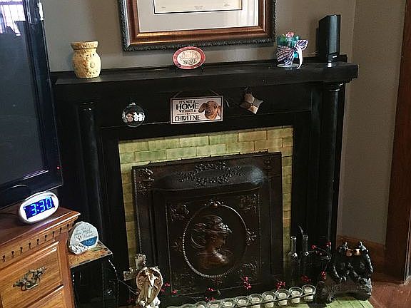 Living room fireplace