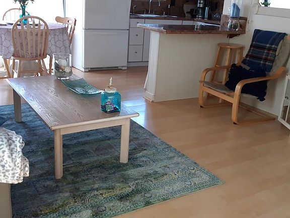 living room and kitchen area