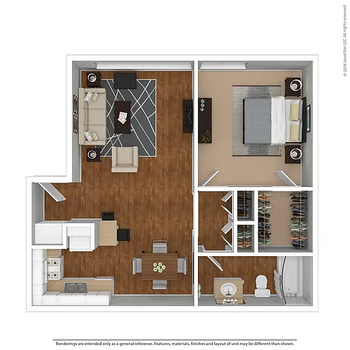 Floor plan Large 1 Bed 1 Bath