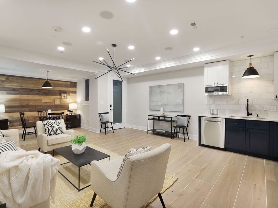 living area with work desk