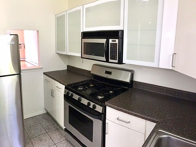 Custom Glass Cabinets and Stainless Appliances