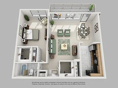 Floor plan 1 Bed, 1 Bath 847 SF 11