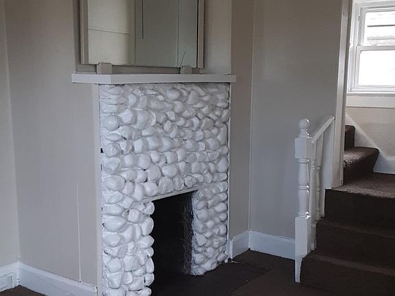 faux fireplace in living room