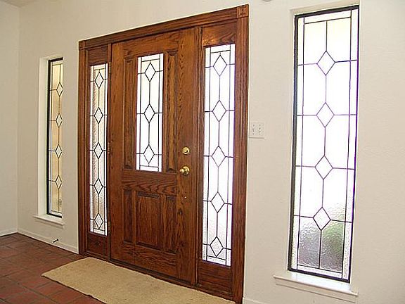 Front Entry - Leaded glass windows