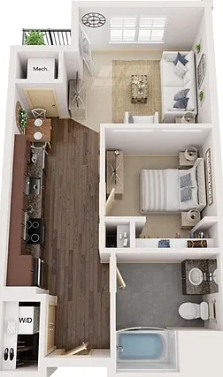 Floor Plan A1 | Elan | Apartments in Fitchburg, WI Floor Plan A1 | Elan | Apartments in Fitchburg, WI
