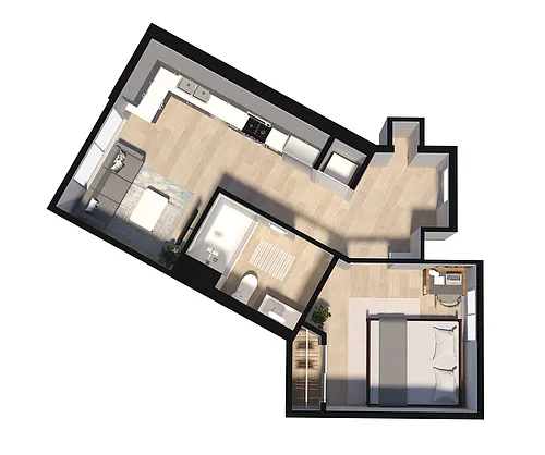 Floor plan One Bedroom Penthouse