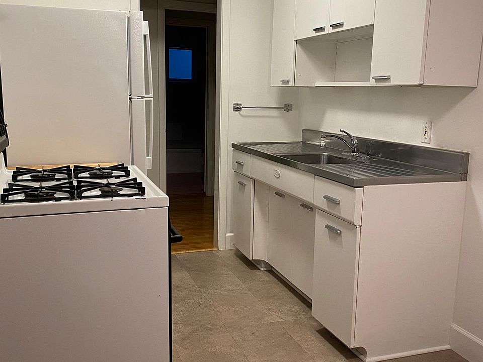 Kitchen. Retro metal cabinets with stainless countertop.