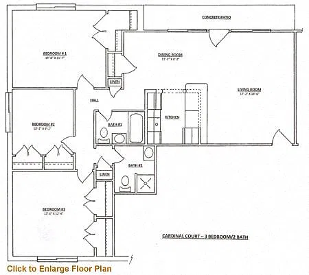 Floor plan 3BR & 2Bath