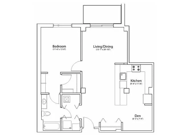 Floor plan 1X1 924