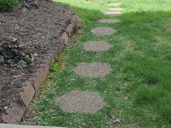 Stone step to parking