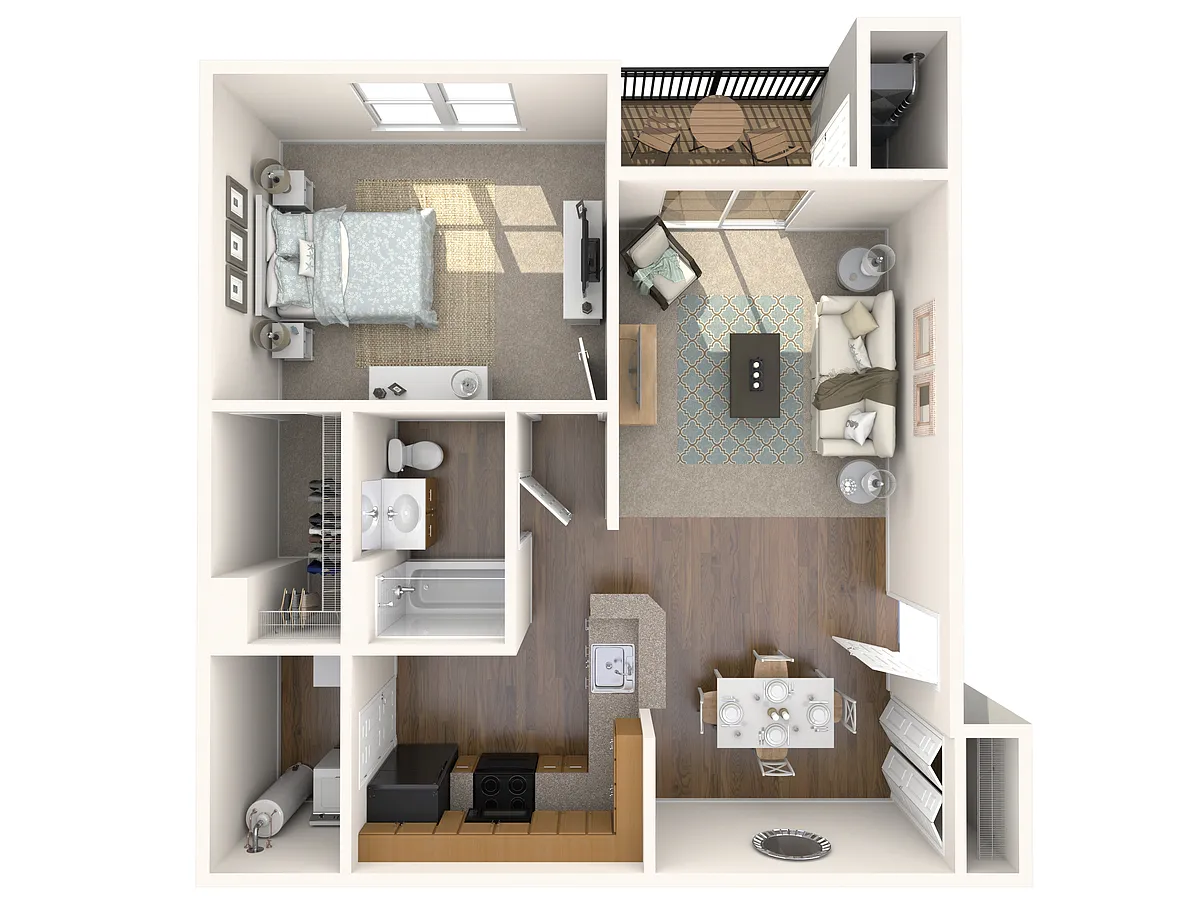 Floor plan 1 Bed 1 Bath