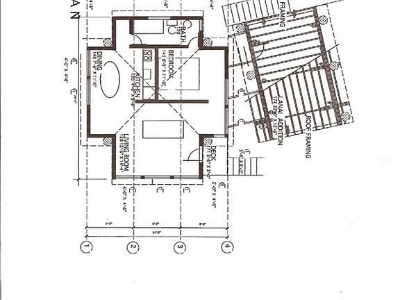 Floor Plan of main house and attached Lanai bedrooms.