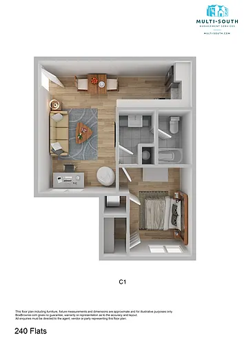 Floor plan 1 Bedroom 1 Bathroom