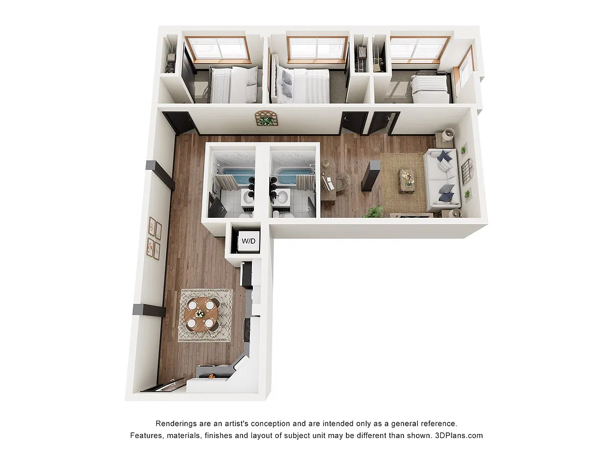 Floor plan 3 Bed 2 Bath