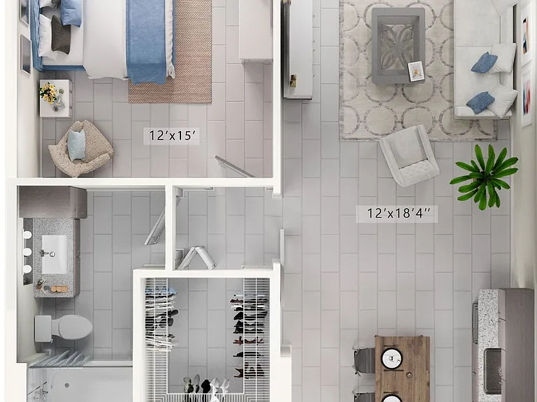 Crescent floor plan