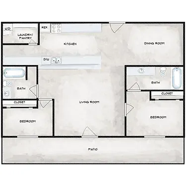 Floor plan A 2X2