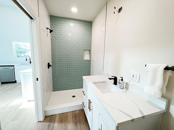 Custom Tile Shower With Upgraded Quartz Vanity (Pic. taken before Shower Glass, Vanity Mirror, & Light Installed)