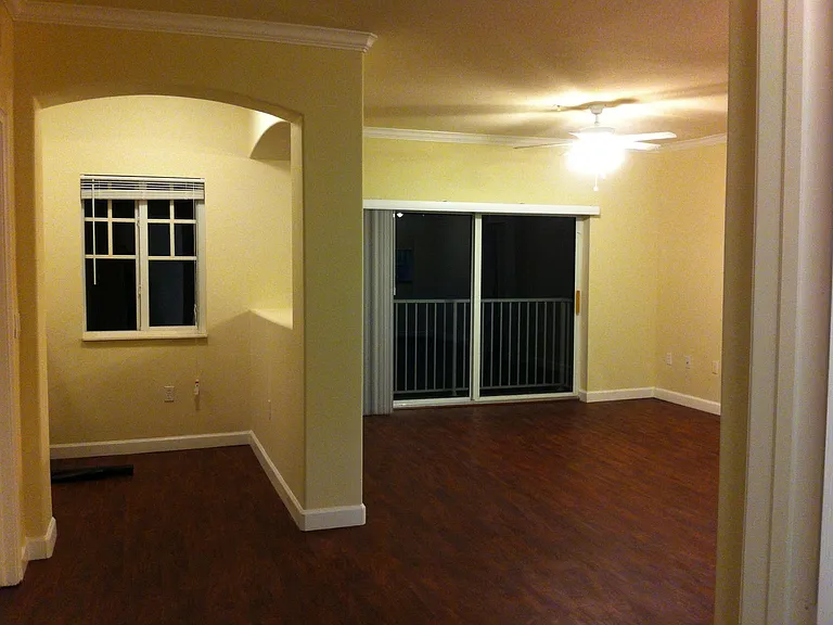 Great room and entrance to unit
