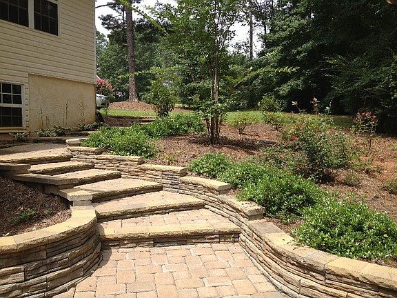 Professionally landscaped backyard