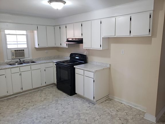 Kitchen with new stove.