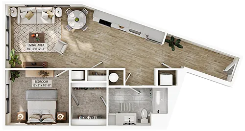 Floor plan 1 Bed/1 Bath-A4
