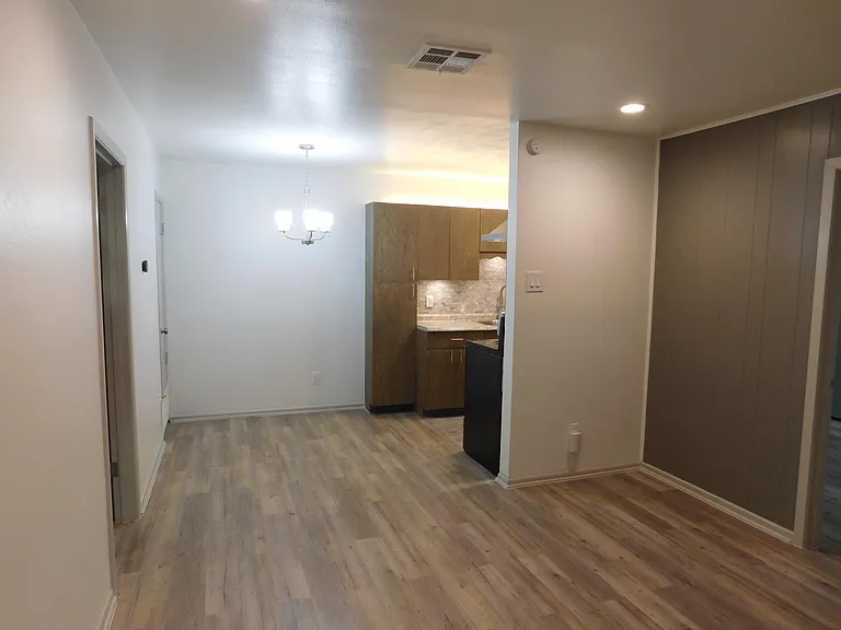 Living room and dining room