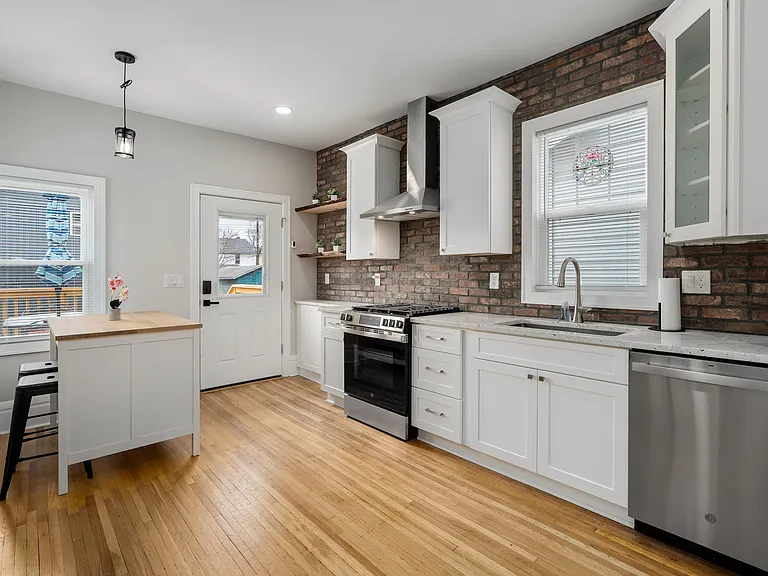 Main full kitchen, shared by Room #s 1, 2, 5, 6 & 7.