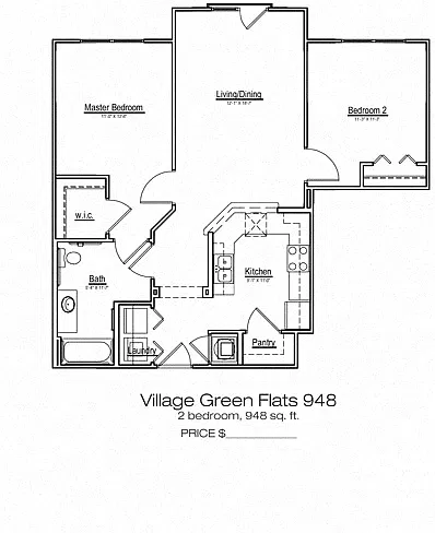 Floor plan Village Green Flats 948