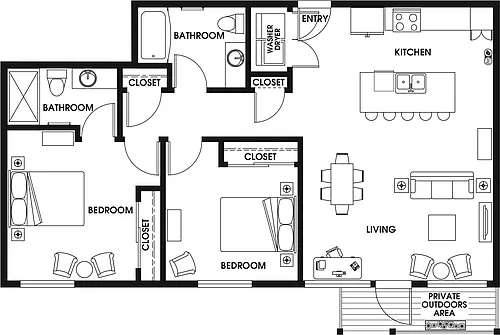 Floor plan 2 Bed/2 Bath ARCH-C5A_P