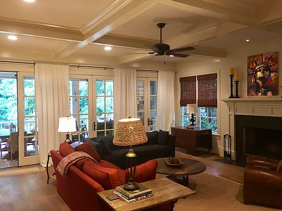 Doors open to patio
