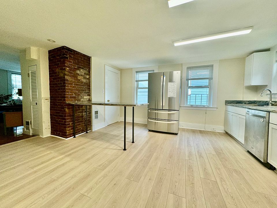 Brand New Kitchen Floor, Breakfast Bar, Countertops + Stainless Steel Refrigerator - Installed - July 2024!