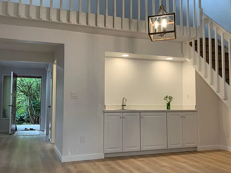 Newer wet bar in dining area.