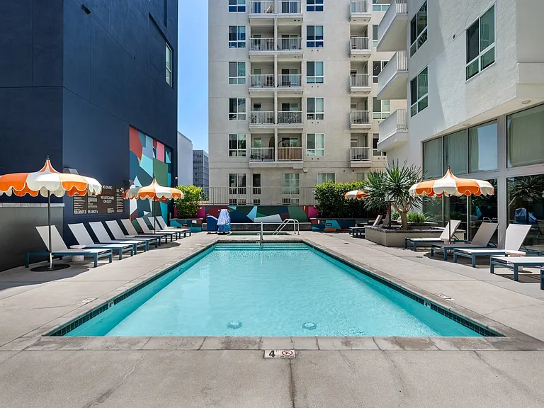 Resort Style Outdoor Pool at G12 Apartments in Los Angeles, CA 90015