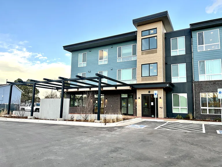 Another angle of the exterior of the newly build (end of 2025) flats at the Residences at Willow Park.