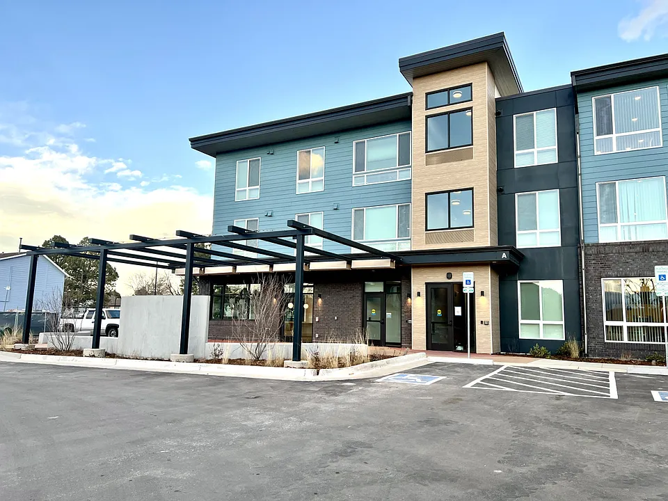 Another angle of the exterior of the newly build (end of 2025) flats at the Residences at Willow Park.
