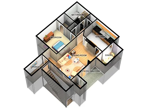 Floor plan 1 Bed, 1 Bath