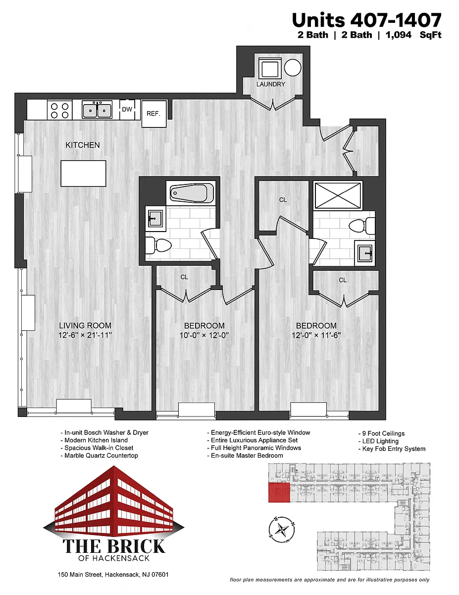 Floor plan 2 Bed/2 Bath-1094