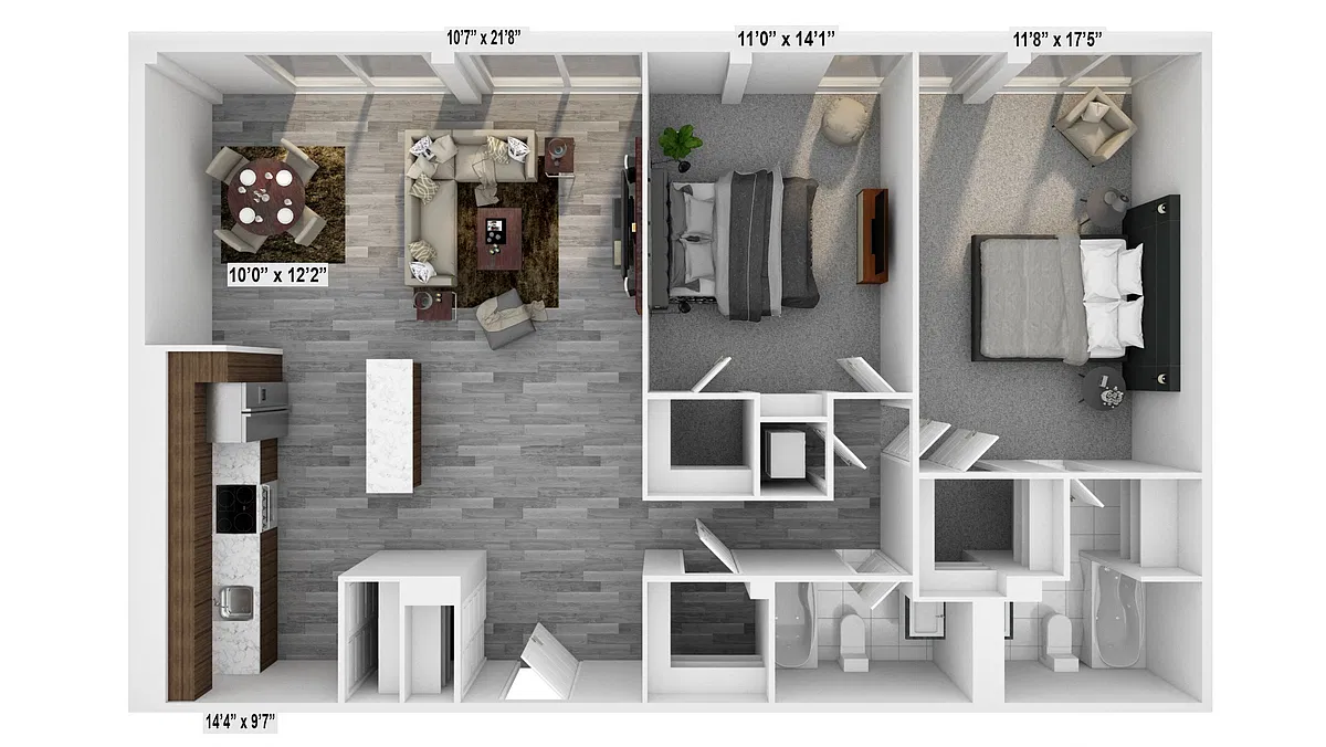 Floor plan 2 Bed Deluxe A