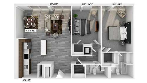 Floor plan 2 Bed Deluxe A