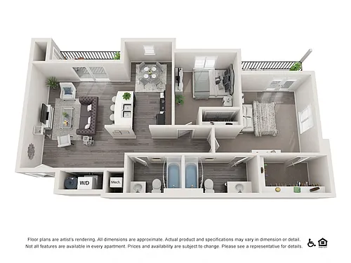 Floor plan 2 Bedroom 2 Bathroom Large