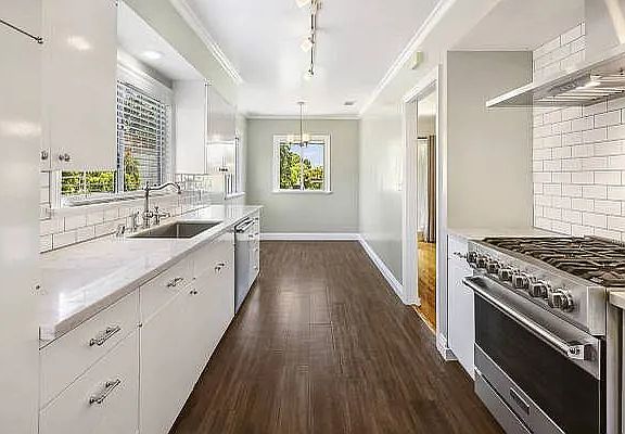 Kitchen view toward front